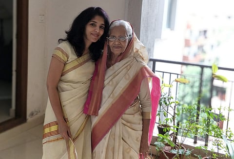 Nazaneen Jalaludheen with grand-mother Ummi Abdulla