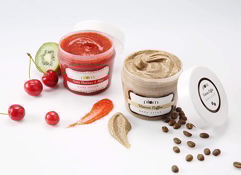 Plum's newly launched Wild Cherries & Kiwi and Vienna Coffee Body Scrub