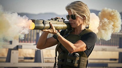Linda Hamilton in 'Terminator: Dark Fate' (Kerry Brown/Paramount Pictures via AP)