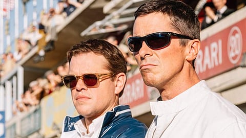 Matt Damon (left) and Christian Bale (right) in Ford v Ferrari