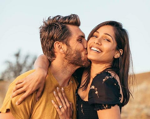 Freida Pinto and Cory Tran