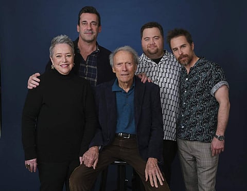 Clint Eastwood, Kathy Bates, Jon Hamm, Paul Walter Hauser and Sam Rockwell (AP Photo/Chris Pizzello)