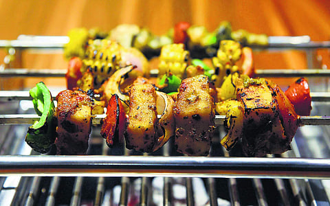Veg and non-veg skewers