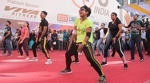 A Zumba session in progress at The Fit Expo