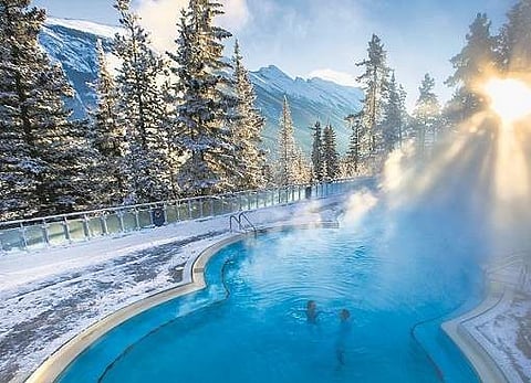 Banff, Canada - hot springs in winter