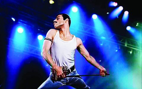 Rami Malek as Freddie Mercury in Bohemian Rhapsody