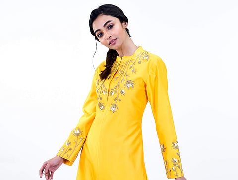 Devika Churiwal combines a variety of embroidery with indo-western cuts