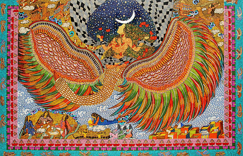 The Golden Womb series (Acrylic and ink on canvas)