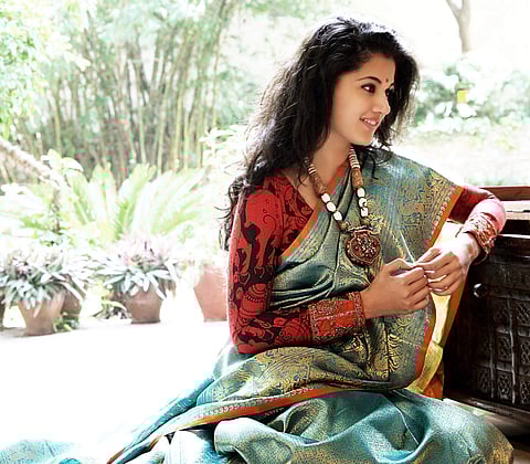 Kanjeevaram with real zari inspired from king of jungle