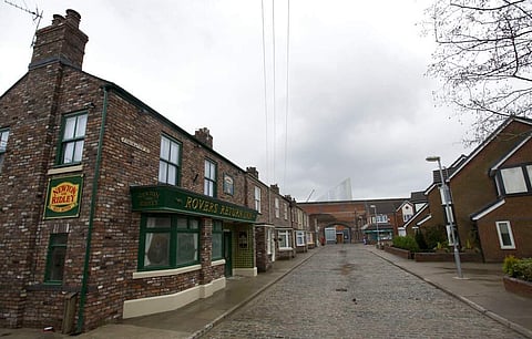 Film set of Coronation Street, in Manchester, England (AP Photo/Jon Super, FILE)
