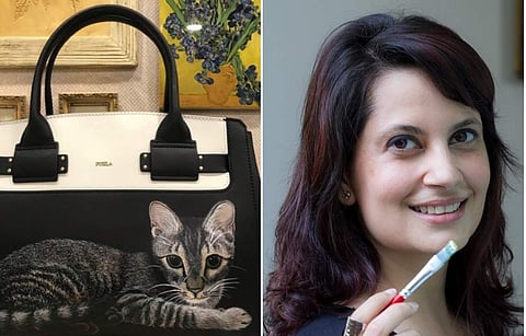 Shirin Watwani with her works