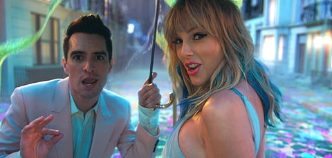 Brendon Urie and Taylor Swift in a still from ME!