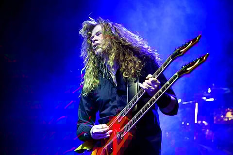 2011 file photo: Singer & guitarist Dave Mustaine of Megadeth (AP Photo/MTI, Balazs Mohai)