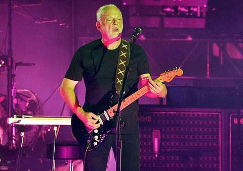 David Gilmour performs in Pompeii, Italy. (AP Photo/Gregorio Borgia)