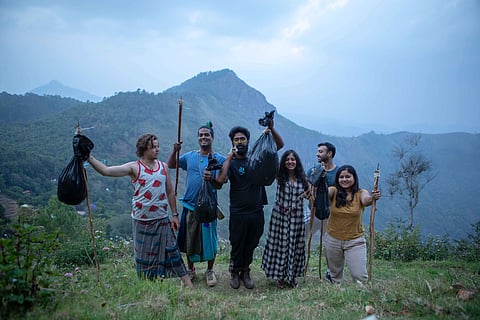 At a plogging event in Kodaikanal