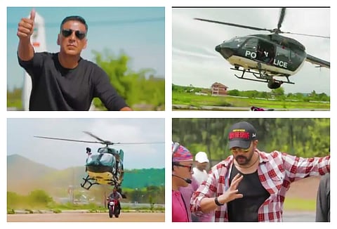 Akshay Kumar today shared a clip that shows him performing jaw-dropping stunts