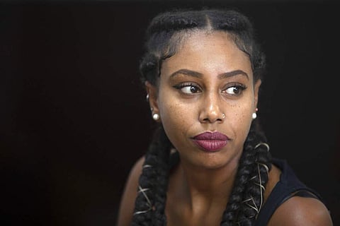 Ethiopian Israeli musician Yael Mentesnot (AP Photo/Sebastian Scheiner)