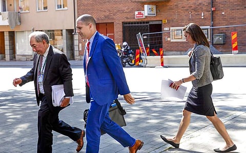 US Deputy Foreign Minister Carl Risch on his way to visit rapper A$AP Rocky in Stockholm (Fredrik Persson/TT News Agency via AP)