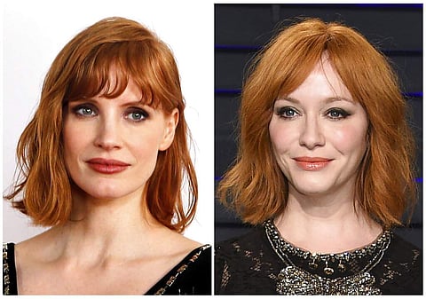 Combination photo: Jessica Chastain and Christina Hendricks (AP Photo)