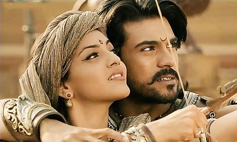 Kajal and Charan in Magadheera
