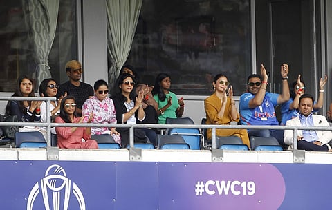 Leeds: Indian captain Virat Kohli's wife actress Anushka Sharma at Headingley Stadium in Leeds, England (Photo: Surjeet Yadav/IANS)