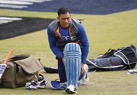 MS Dhoni during a practice session in Leeds, England (Photo: Surjeet Yadav/IANS)