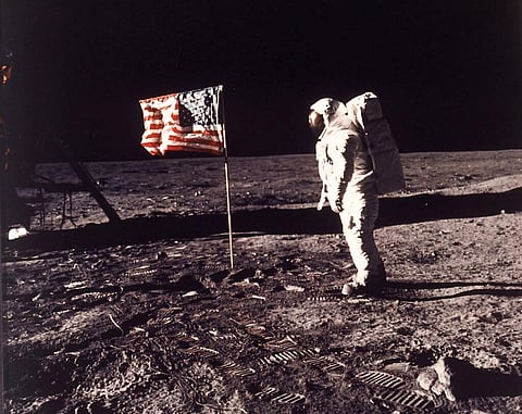 NASA image: Astronaut Buzz Aldrin on the moon (Neil A. Armstrong/NASA via AP)