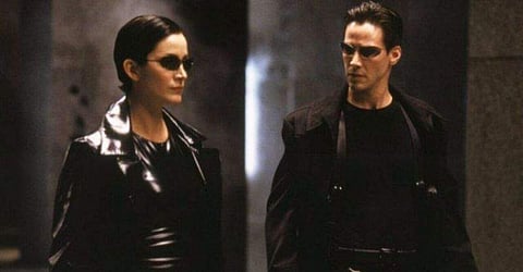 Keanu Reeves, Carrie-Anne Moss in Matrix