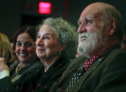 Margaret Atwood with Nan Talese and husband Graeme Gibson (AP Photo/Julie Jacobson)