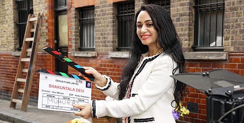 Anupama, the daughter of Shakuntala Devi, on the sets of the film