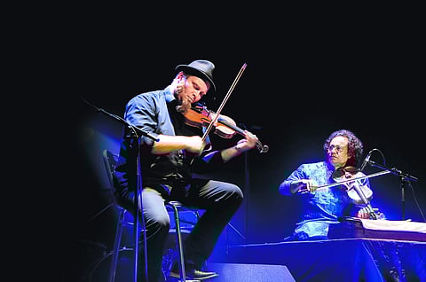 Antoine Marhem and Rupam Ghosh as Violin Nomads in an earlier performance