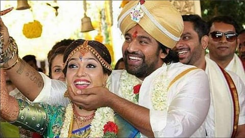 Meghana with Chiru Sarja