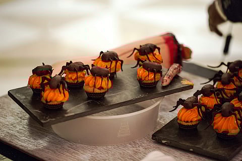 Spooky spider cupcakes at La Patisserie, Taj Coromandel in Chennai