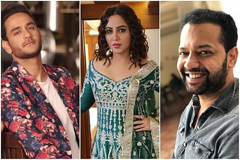 VIkas Gupta, Arshi Khan and Rahul Mahajan