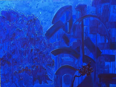 Predominant Lines, a painting by Shirley Mathew