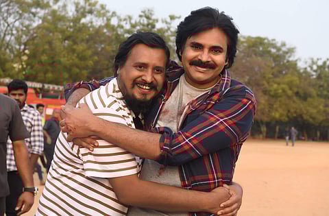 Actor Pawan Kalyan on the sets of Vakeel Saab.