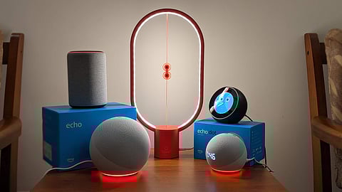 Amazon Echo and Echo Dot with Clock