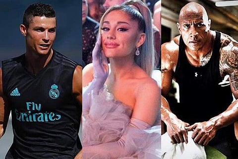 Cristiano Ronaldo, Ariana Grande, Dwayne Johnson