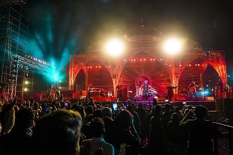 Mame Khan performing at Gandhi Maidan