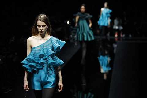 Emporio Armani's Fall/Winter 2020/2021 collection (AP Photo/Antonio Calanni)