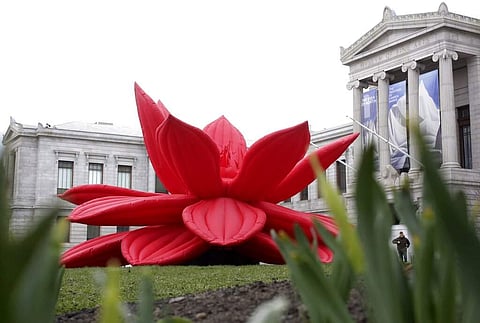 Breathing Flower by Choi Jeog Hwa of Seoul outside the Museum of Fine Arts in Boston (AP Photo/Steven Senne)
