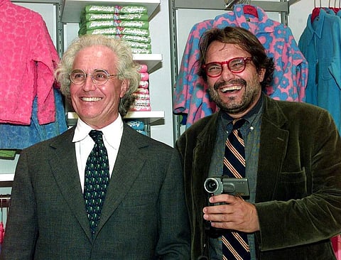 Luciano Benetton and Oliviero Toscani (AP Photo/Luca Bruno)