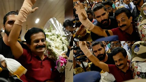 Rajith Kumar receives massive welcome at the airport