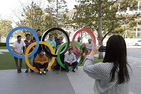 At the Olympic Stadium in Tokyo, Japan (AP Photo/Gregorio Borgia)