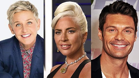 Ellen DeGeneres, Lady Gaga, Ryan Seacrest