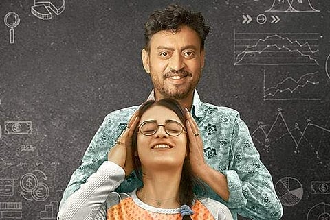 A still from Angrezi Medium featuring Irrfan Khan and Radhika Madan