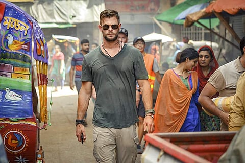 Chris Hemsworth in Extraction (Jasin Boland/Netflix via AP)