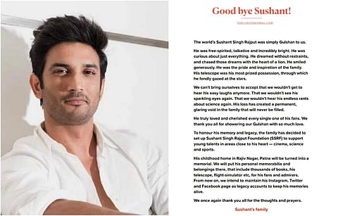 Referring to him by his pet name ‘Gulshan’, the statement describes Sushant Singh Rajput as ‘free-spirited, talkative and incredibly bright’.