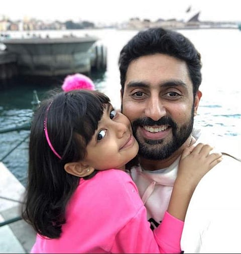 Abhishek Bachchan with his daughter