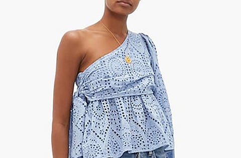 Broderie anglaise returns in a big way for the season, thanks to labels like Ganni and Zimmermann